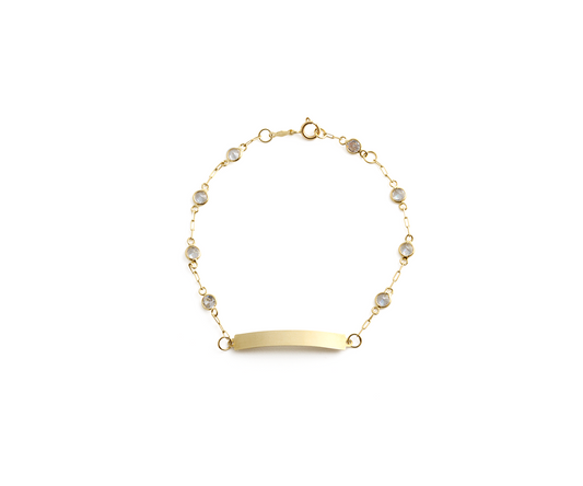 Pulseira Chapinha Infantil em Ouro Amarelo 18K