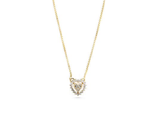 Gargantilha Love c/Diamantes em Ouro Branco 18K