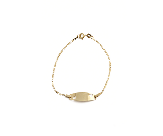 Pulseira Chapinha Infantil Piastrine em Ouro Amarelo 18K