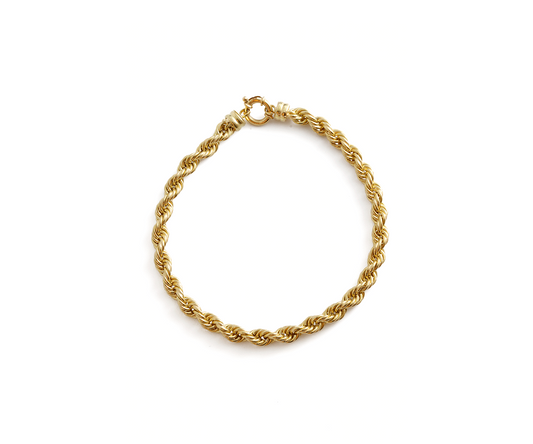 Pulseira Cordão Baiano em Ouro Amarelo 18K com 22 cm