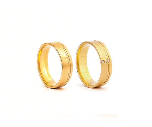 Aliança Nexa Fosco em Ouro 18K, 6mm