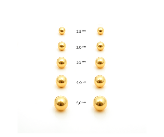 Brinco Bolinha 2,5mm Ouro Amarelo 18K