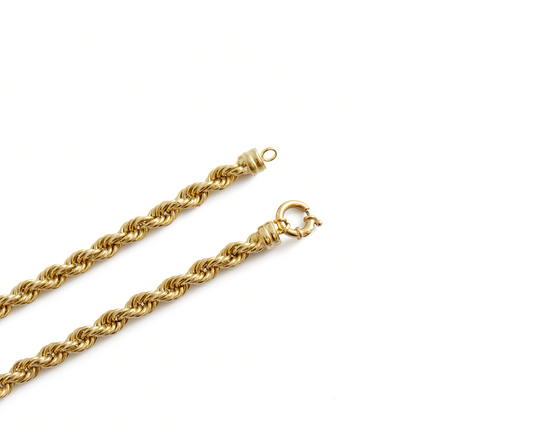 Pulseira Cordão Baiano em Ouro Amarelo 18K com 22 cm