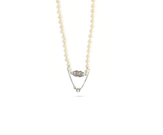 Colar Perolas e Diamantes Naturais em Ouro Branco 18K 50cm